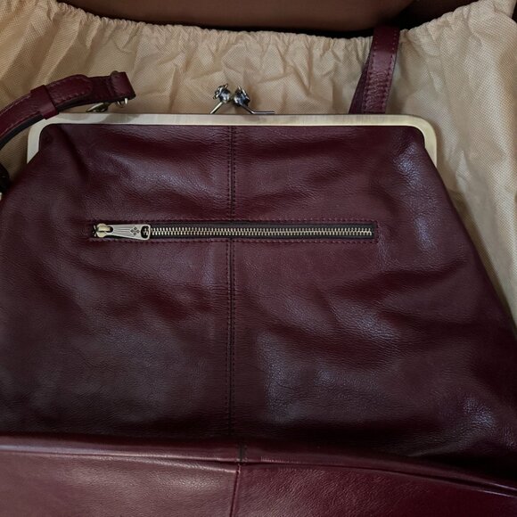 Patricia Nash Serafina Extra Large Leather Kisslock Bag in Oxblood - Picture 6 of 9